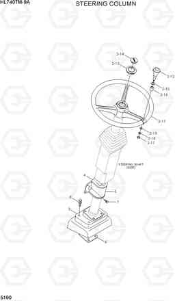 5190 STEERING COLUMN HL740TM-9A, Hyundai
