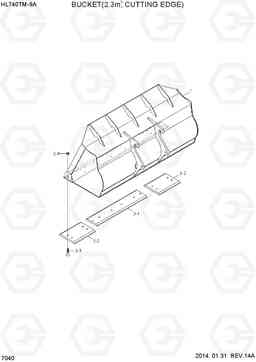7040 BUCKET(2.3M3, CUTTING EDGE) HL740TM-9A, Hyundai