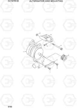 9160 ALTERNATOR AND MOUNTING HL740TM-9A, Hyundai