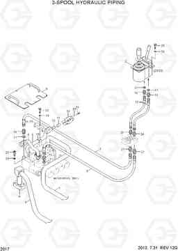 2017 PILOT HYDRAULIC PIPING(3-SPOOL) HL750(-#1000), Hyundai