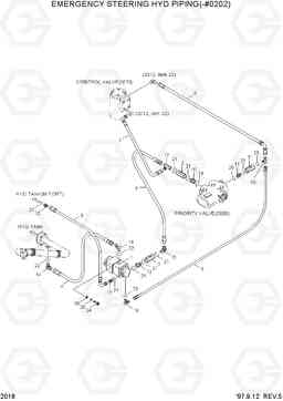 2018 EMER STEERING HYD PIPING(-#0202) HL750(-#1000), Hyundai