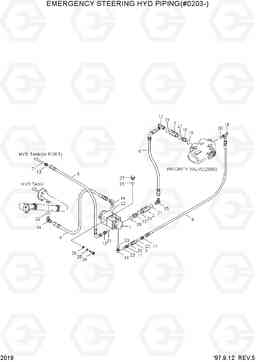 2019 EMER STEERING HYD PIPING(-#0202) HL750(-#1000), Hyundai
