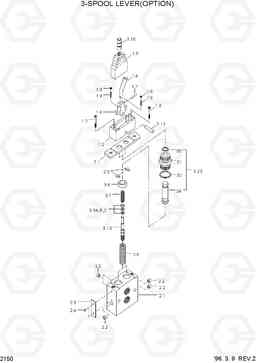 2150 3-SPOOL LEVER HL750(-#1000), Hyundai