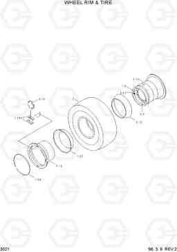 3021 WHEEL RIM & TIRE HL750(-#1000), Hyundai