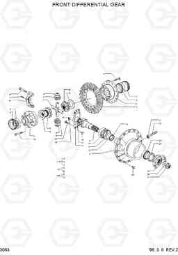 3063 FRONT DIFFERENTIAL GEAR(#0110-) HL750(-#1000), Hyundai