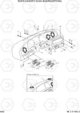 4032 DASH BOARD(ROPS CANOPY) HL750(-#1000), Hyundai