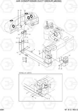 4091 AIR CONDITIONER DUCT GROUP(-#0209) HL750(-#1000), Hyundai