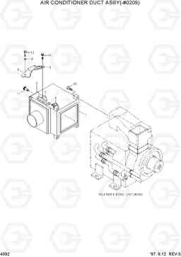 4092 AIR CONDITIONER DUCT ASSY(-#0209) HL750(-#1000), Hyundai