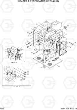 4093 HEATER & EVAPORATOR UNIT(-#0209) HL750(-#1000), Hyundai