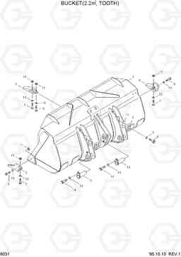 6031 BUCKET(2.2㎥, TOOTH) HL750(-#1000), Hyundai