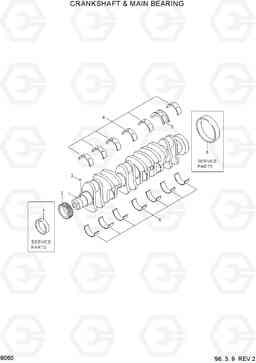 8060 CRANKSHAFT & MAIN BEARING HL750(-#1000), Hyundai