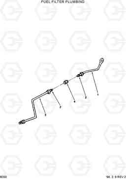 8200 FUEL FILTER PLUMBING HL750(-#1000), Hyundai