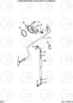 8570 COMPRESSOR COOLANT PLUMBING HL750(-#1000), Hyundai