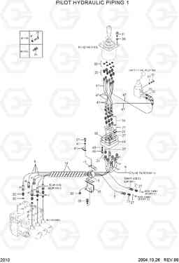 2010 PILOT HYDRAULIC PIPING 1(2,3-SPOOL) HL750(#1001-), Hyundai