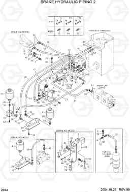 2014 BRAKE HYDRAULIC PIPING 2 HL750(#1001-), Hyundai