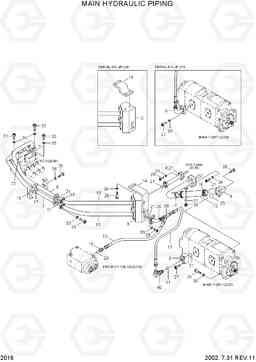 2016 MAIN HYDRAULIC PIPING HL750(#1001-), Hyundai