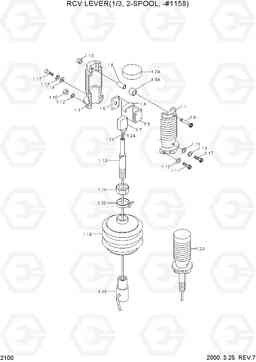 2100 RCV LEVER(1/3, 2-SPOOL, -#1158) HL750(#1001-), Hyundai