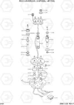 2101 RCV LEVER(2/3, 2-SPOOL, -#1158) HL750(#1001-), Hyundai