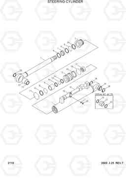 2110 STEERING CYLINDER HL750(#1001-), Hyundai