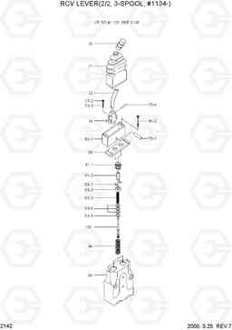2142 RCV LEVER(2/2, 3-SPOOL, #1134-) HL750(#1001-), Hyundai