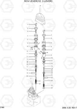 2180 RCV LEVER(1/2, 2-LEVER) HL750(#1001-), Hyundai