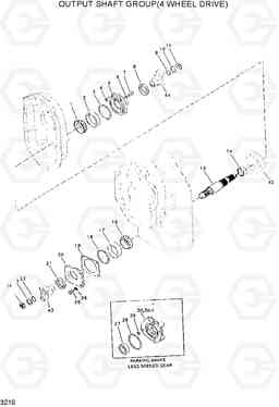 3210 OUTPUT SHAFT GROUP(4W/DRIVE) HL750(#1001-), Hyundai