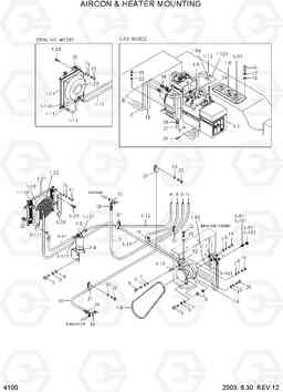 4100 AIRCON & HEATER MOUNTING HL750(#1001-), Hyundai