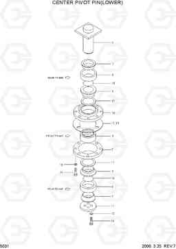 5031 CENTER PIVOT PIN(LOWER) HL750(#1001-), Hyundai