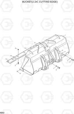 6032 BUCKET(2.2M3, CUTTING EDGE) HL750(#1001-), Hyundai
