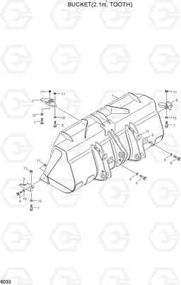 6033 BUCKET(2.1M3, TOOTH) HL750(#1001-), Hyundai