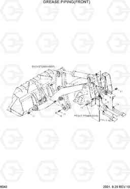 6040 GREASE PIPING(FRONT) HL750(#1001-), Hyundai