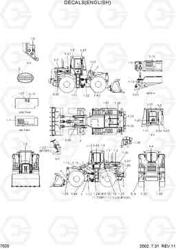 7020 DECALS(ENGLISH) HL750(#1001-), Hyundai