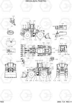 7022 DECALS(HL750XTD) HL750(#1001-), Hyundai