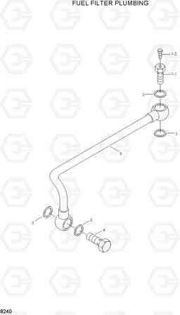 8240 FUEL FILTER PLUMBING HL750(#1001-), Hyundai