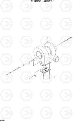 8440 TURBOCHARGER 1 HL750(#1001-), Hyundai