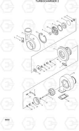 8450 TURBOCHARGER 2 HL750(#1001-), Hyundai