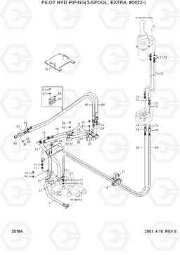 2018A PILOT HYD PIPING(3-SPOOL, EXTRA, #0022-) HL750TM, Hyundai