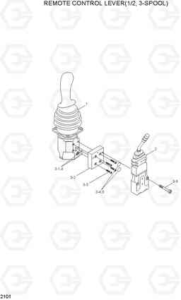 2101 REMOTE CONTROL LEVER(1/2, 3-SPOOL) HL750TM, Hyundai