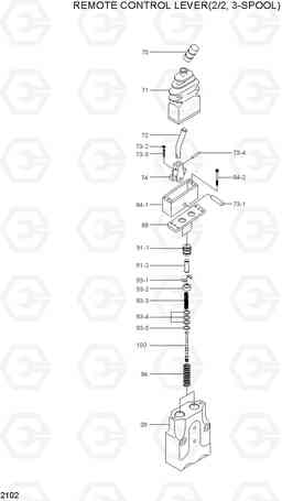 2102 REMOTE CONTROL LEVER(2/2, 3-SPOOL) HL750TM, Hyundai