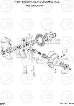 3070A FR DIFFERENTIAL GEAR(SUPER MAX TRAC) HL750TM, Hyundai