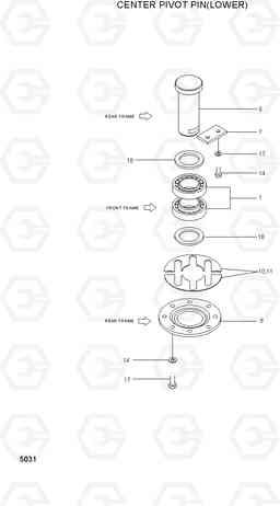 5031 CENTER PIVOT PIN(LOWER) HL750TM, Hyundai