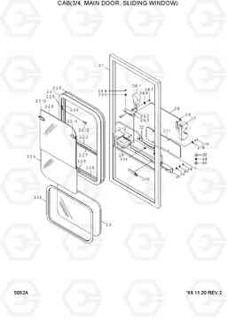 5052A CAB(3/4, MAIN DOOR, SLIDING WINDOW) HL750TM, Hyundai