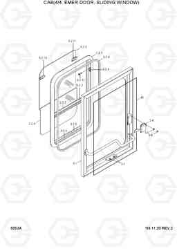 5053A CAB(4/4, EMER DOOR, SLIDING WINDOW) HL750TM, Hyundai