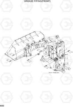 6050 GREASE PIPING(FRONT) HL750TM, Hyundai