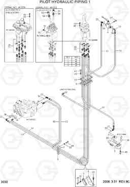 3030 PILOT HYDRAULIC PIPING 1 HL757-7, Hyundai