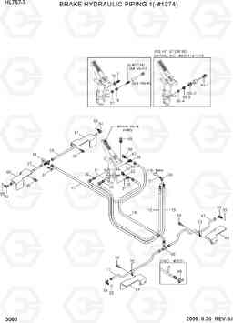 3080 BRAKE HYDRAULIC PIPING 1(-#1274) HL757-7, Hyundai