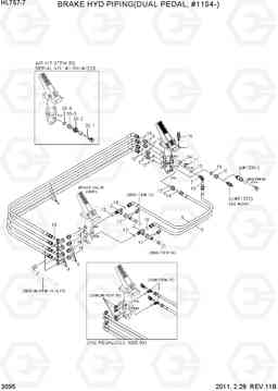 3095 BRAKE HYD PIPING(DUAL PEDAL, #1194-) HL757-7, Hyundai