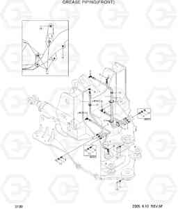 3100 GREASE PIPING(FRONT) HL757-7, Hyundai