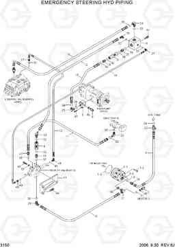 3150 EMERGENCY STEERING HYD PIPING HL757-7, Hyundai