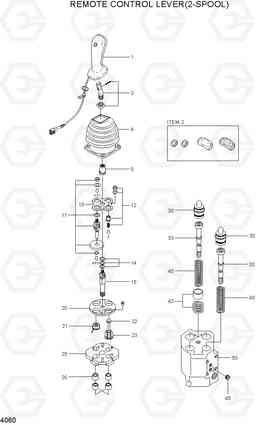 4060 REMOTE CONTROL LEVER(2-SPOOL) HL757-7, Hyundai